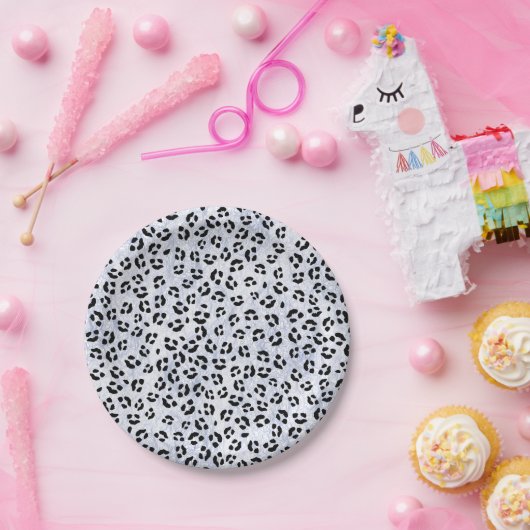 Weißleopard Pappteller (Party)