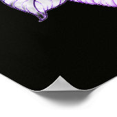 Weißlich violette Pilze Schwarze Hintergrundwand Poster (Ecke)