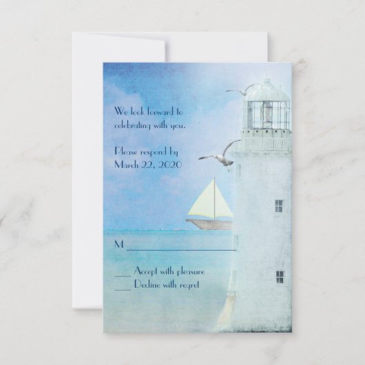 Weißlichtthaus Hochzeit RSVP Einladung (Vorderseite)