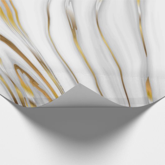 Weißmarmoräne mit Goldkörnern Geschenkpapier (Ecke)