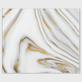 Weißmarmoräne mit Goldkörnern Geschenkpapier (Flach)