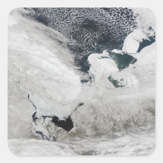 Weißmeer, Russland Quadratischer Aufkleber (Vorderseite)