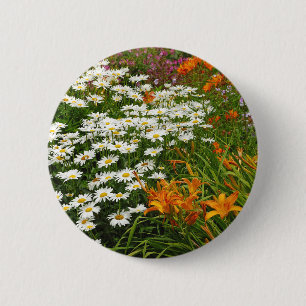 Weißmehl und Orangenlilie Button