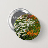 Weißmehl und Orangenlilie Button (Vorne & Hinten)
