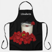 Weißmilch mit roten Himbeeren Schürze (Vorderseite)