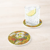 Weißmohn, die um die farbenfrohen Blume wachsen Getränkeuntersetzer (Seite)