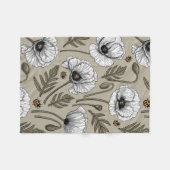 Weißmohn und Ladybugs Fleecedecke (Vorderseite (Horizontal))