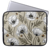 Weißmohn und Ladybugs Laptopschutzhülle (Vorderseite)