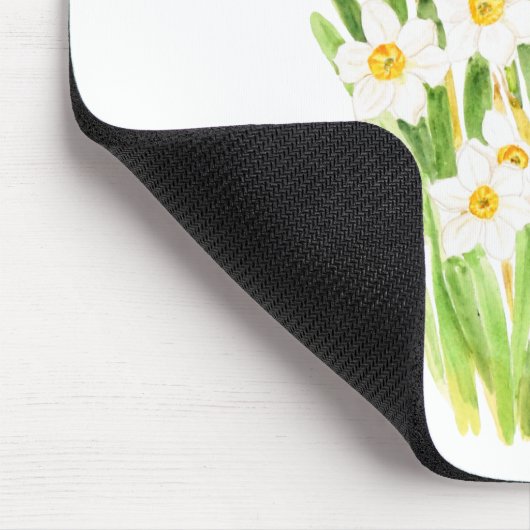 Weißnarkissen Blume Aquarell 2022 Mousepad (Ecke)