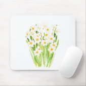 Weißnarkissen Blume Aquarell 2022 Mousepad (Mit Mouse)