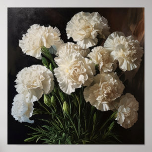 Weißnelken Blume Art Print Poster