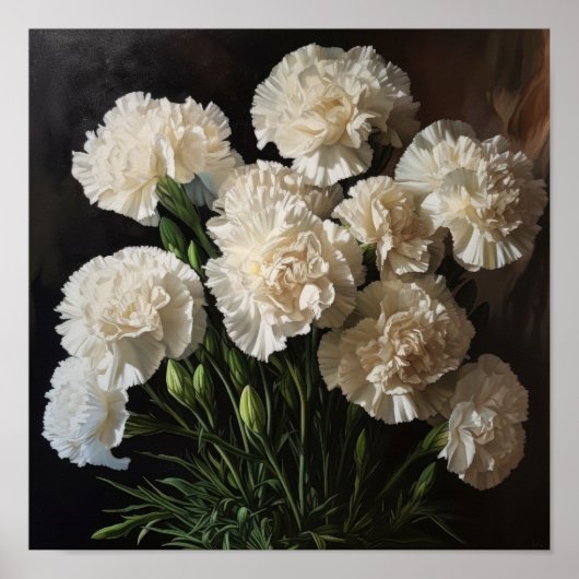 Weißnelken Blume Art Print Poster (Vorne)