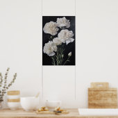Weißnelken Blume Art Print Poster (Küche)