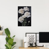 Weißnelken Blume Art Print Poster (Heimbüro)