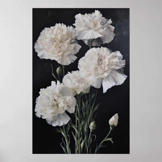 Weißnelken Blume Art Print Poster (Vorne)