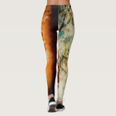 Weißorange Coole Wandgraffiti Leggings (Rückseite)