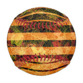 Weißorange Streifen und kleine Quadrate in Linien Baseball (Rückseite)