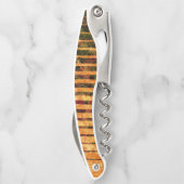 Weißorange Streifen und kleine Quadrate in Linien Kellnermesser (Rückseite)