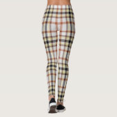 Weißorangefarbener Riesengebirge Tartan Kariert Leggings (Rückseite)