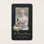 Weißorchid Black Gold Foto Beerdigungskarten (Vorderseite)