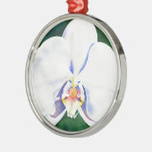 Weißorchid Silbernes Ornament (Links)