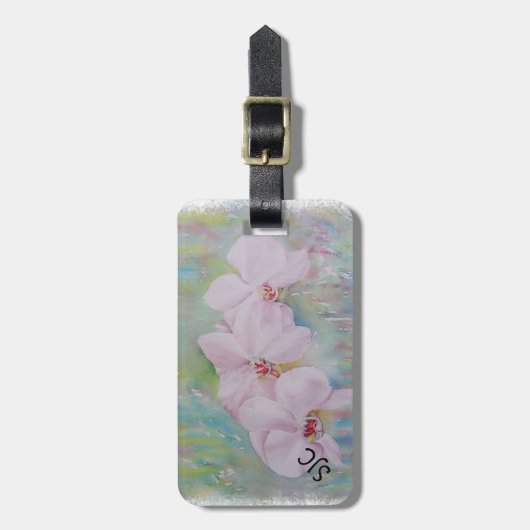 WEISSORCHIDEN PERSONALISIERTER GEPÄCKTAG GEPÄCKANHÄNGER (Vorderseite vertikal)