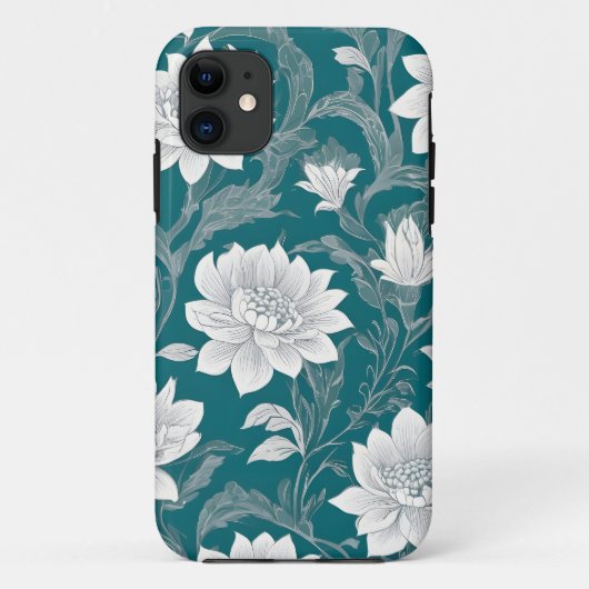 Weißorientalische Blume Case-Mate iPhone Hülle (Rückseite)