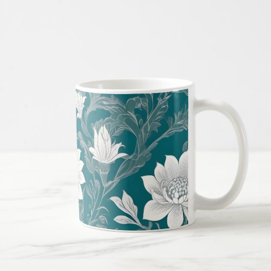 Weißorientalische Blume Kaffeetasse (Rechts)