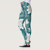 Weißorientalische Blume Leggings (Links)