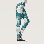 Weißorientalische Blume Leggings (Rechts)