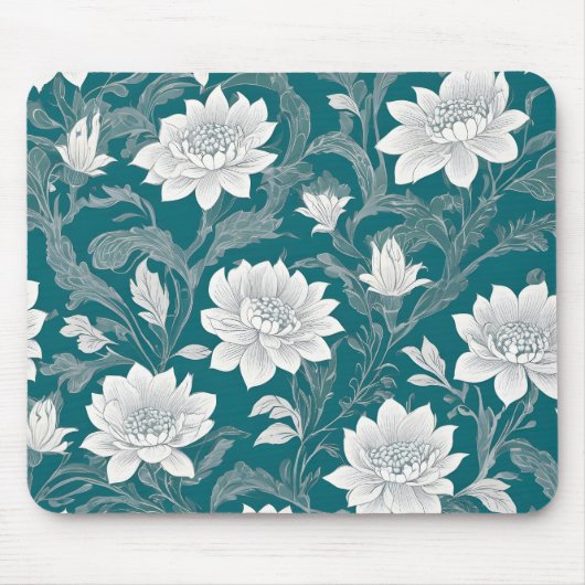 Weißorientalische Blume Mousepad (Vorne)