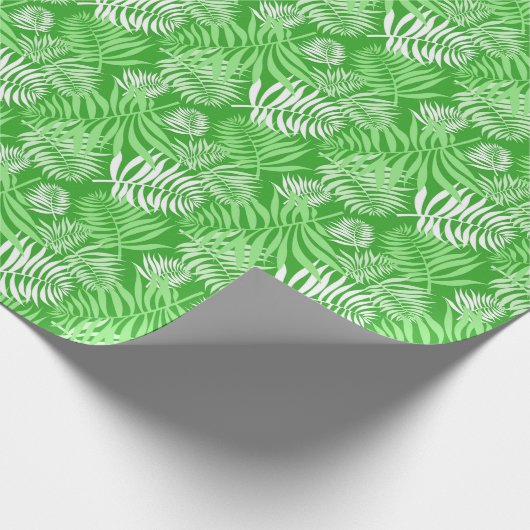 Weißpalmenfront zum Grünbuch Geschenkpapier (Ecke)