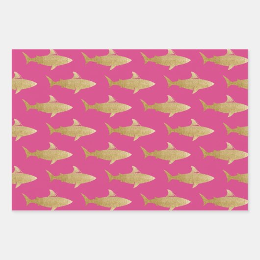 Weißpapier für Haifischflossen-Set 3 Geschenkpapier Set (Vorderseite)