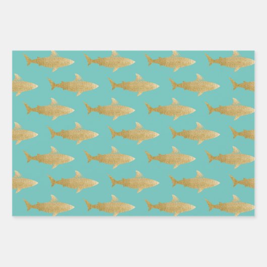 Weißpapier für Haifischflossen-Set 3 Geschenkpapier Set (Vorderseite)