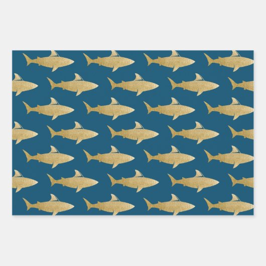 Weißpapier für Haifischflossen-Set 3 Geschenkpapier Set (Vorderseite)