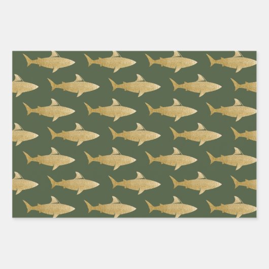 Weißpapier für Haifischflossen-Set 3 Geschenkpapier Set (Vorderseite)