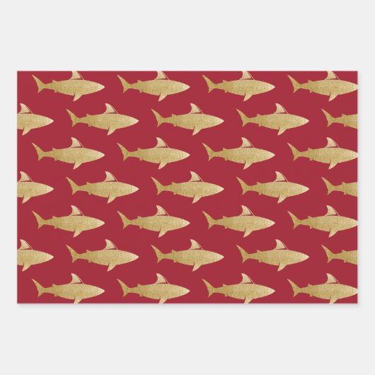 Weißpapier für Haifischflossen-Set 3 Geschenkpapier Set (Vorderseite)