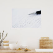 Weißpapier mit Text und Stift Poster (Küche)