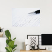 Weißpapier mit Text und Stift Poster (Heimbüro)