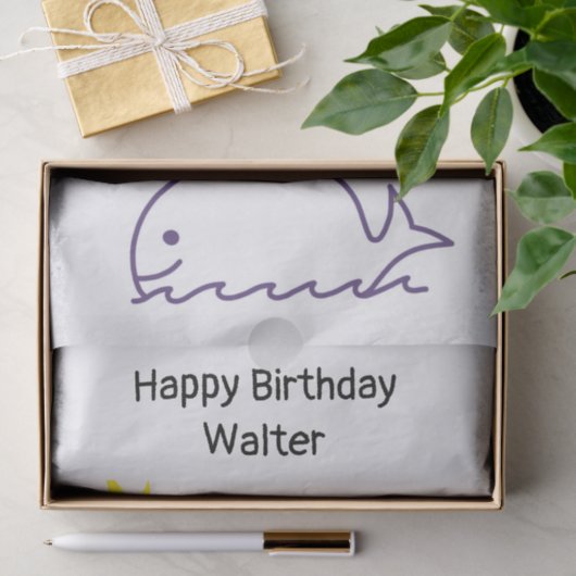 Weißpapier Whale Sonnenfische Regenbogen Seidenpapier (Geschenk)