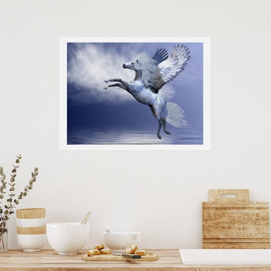 Weißpegasus Print Poster (Küche)