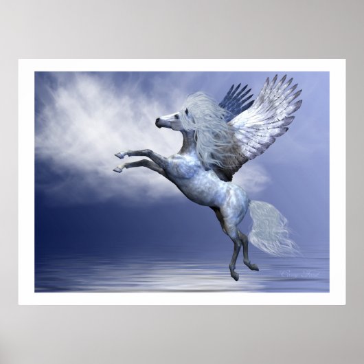 Weißpegasus Print Poster (Vorne)