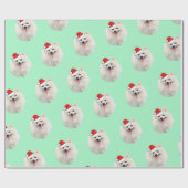 Weißpekingese mit Weihnachtsmannmütze Geschenkpapier (Flach)