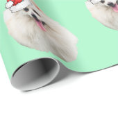 Weißpekingese mit Weihnachtsmannmütze Geschenkpapier (Rolleneckpunkt)
