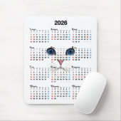 Weißpersische Kalender 2025 Mousepad (Mit Mouse)