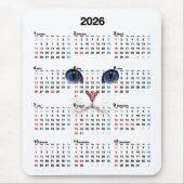 Weißpersische Kalender 2025 Mousepad (Vorne)