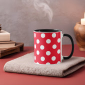 Weißpolka in rot tasse