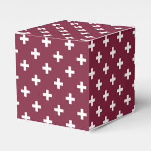 Weißpolka kreuzt auf Maulbeere Geschenkschachtel