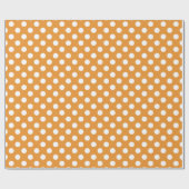 Weißpolka-Punkte auf Bernstein Geschenkpapier (Flach)