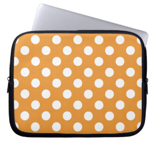 Weißpolka-Punkte auf Bernstein Laptopschutzhülle